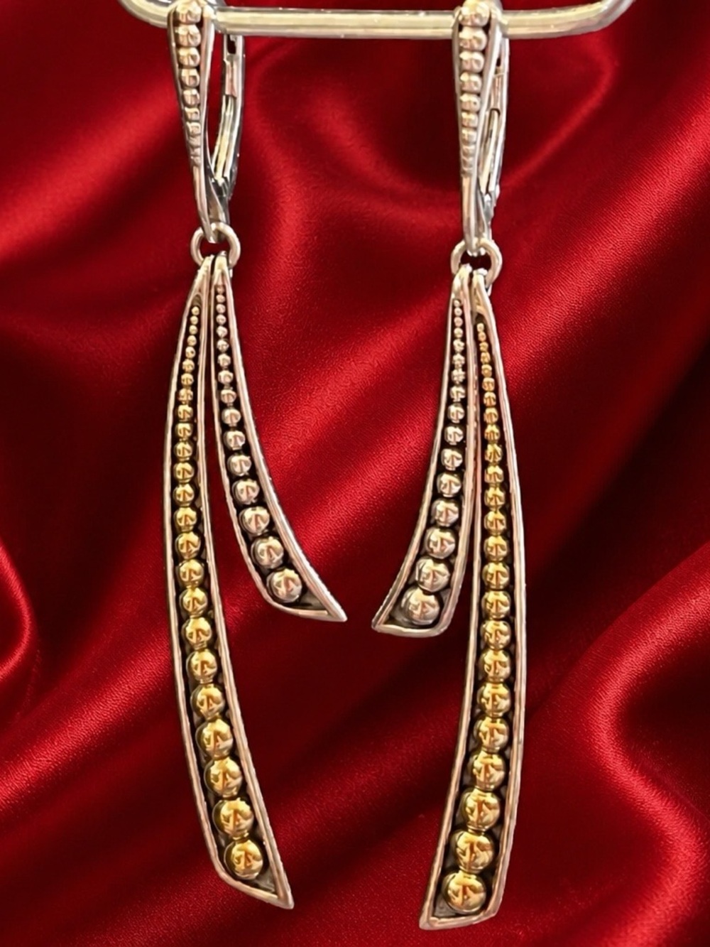 LAGOS 18k Yellow Gold & S925 drop earrings Caviar Collection. BRAND NEW!